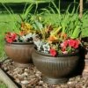 Sunnydaze Decor Sunnydaze Indoor/Outdoor Patio, Garden, or Porch Weather-Resistant Double-Walled Elizabeth Ribbed Urn Flower Pot Planter - 16" - Rust Finish - 2pk -Cheap Planters Store unnamed file 3782