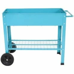 Sunnydaze Decor Sunnydaze Outdoor Galvanized Steel Raised Mobile Elevated Planter Cart with Handlebar and Wheels - 43" - Blue 17 Sunnydaze Decor Sunnydaze Outdoor Galvanized Steel Raised Mobile Elevated Planter Cart with Handlebar and Wheels - 43" - Blue -Cheap Planters Store unnamed file 381