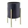Sagebrook Home Set of 2 Textured Planters on Metal Stand Navy/Gold 1 Sagebrook Home Set of 2 Textured Planters on Metal Stand Navy/Gold -Cheap Planters Store unnamed file 3834