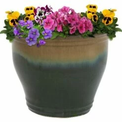 Sunnydaze Decor Sunnydaze Studio Outdoor/Indoor High-Fired Glazed UV- and Frost-Resistant Ceramic Planter with Drainage Holes - 15" Diameter - Forest Lake Green 11 Sunnydaze Decor Sunnydaze Studio Outdoor/Indoor High-Fired Glazed UV- and Frost-Resistant Ceramic Planter with Drainage Holes - 15" Diameter - Forest Lake Green -Cheap Planters Store unnamed file 3840