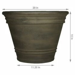 Sunnydaze Decor Sunnydaze Indoor/Outdoor Patio, Garden, or Porch Weather-Resistant Double-Walled Franklin Flower Pot Planter - 20" - Sable Finish - 4pk -Cheap Planters Store unnamed file 3883