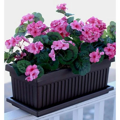 The HC Companies HC Companies VNP30000E21 30-Inch Fluted Plastic Venetian Flower Box for Flowers, Vegetables, or Succulents, Chocolate 3 The HC Companies HC Companies VNP30000E21 30-Inch Fluted Plastic Venetian Flower Box for Flowers, Vegetables, or Succulents, Chocolate