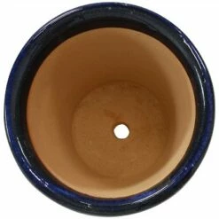 Sunnydaze Decor Sunnydaze Studio Outdoor/Indoor High-Fired Glazed UV and Frost-Resistant Ceramic Flower Pot with Holes - 11" Diameter - Imperial Blue - 2-Pack -Cheap Planters Store unnamed file 3906