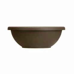 The HC Companies HC Companies GAB14000E21 Classic 14 Inch Diameter x 5.5 Inch Tall Plastic Garden Flower Round Bowl Planter Pot Container, Chocolate
