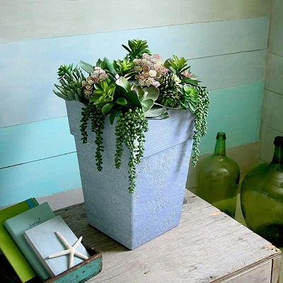 The HC Companies Avino 16-Inch Square Indoor Outdoor Resin Flower Planter Pot, Oxidized Black 5 The HC Companies Avino 16-Inch Square Indoor Outdoor Resin Flower Planter Pot, Oxidized Black - Image 3