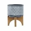 Ceramic Aztec Planter on Wooden Stand Gray - Sagebrook Home -Cheap Planters Store unnamed file 3940