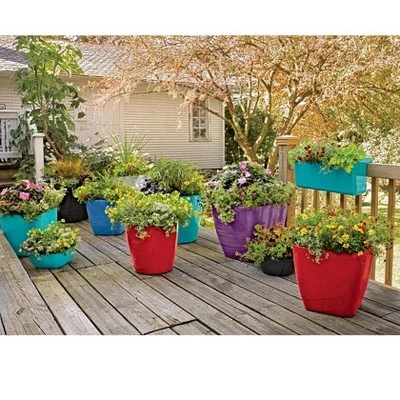 Viva Self-Watering Rolling Planter, Round Small - Gardener's Supply Company 2 Viva Self-Watering Rolling Planter, Round Small - Gardener's Supply Company