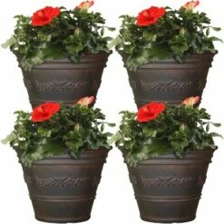 Sunnydaze Decor Sunnydaze Indoor/Outdoor Patio, Garden, or Porch Weather-Resistant Double-Walled Laurel Flower Pot Planter - 13" - Rust Finish - 4pk 7 Sunnydaze Decor Sunnydaze Indoor/Outdoor Patio, Garden, or Porch Weather-Resistant Double-Walled Laurel Flower Pot Planter - 13" - Rust Finish - 4pk -Cheap Planters Store unnamed file 3990