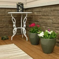 Sunnydaze Decor Sunnydaze Resort Outdoor/Indoor High-Fired Glazed UV- and Frost-Resistant Ceramic Flower Planters with Drainage Holes - 10" Diameter - Gray - 2-Pack