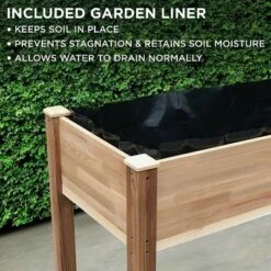 Jumbl Raised Canadian Cedar Garden Bed | Elevated Wood Planter for Growing Fresh Herbs, Vegetables, Flowers, Succulents & Other Plants at Home | Great for Outdoor Patio, Deck, Balcony | 34x18x30” -Cheap Planters Store unnamed file 400