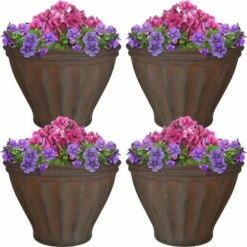 Sunnydaze Decor Sunnydaze Indoor/Outdoor Patio, Garden, or Porch Weather-Resistant Double-Walled Charlotte Flower Pot Planter - 16" - Rust Finish - 4pk 6 Sunnydaze Decor Sunnydaze Indoor/Outdoor Patio, Garden, or Porch Weather-Resistant Double-Walled Charlotte Flower Pot Planter - 16" - Rust Finish - 4pk -Cheap Planters Store unnamed file 4002