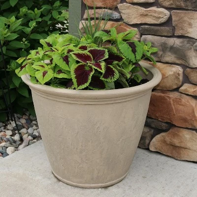Sunnydaze Decor Sunnydaze Indoor/Outdoor Patio, Garden, or Porch Weather-Resistant Double-Walled Anjelica Flower Pot Planter - 24" - Beige 3 Sunnydaze Decor Sunnydaze Indoor/Outdoor Patio, Garden, or Porch Weather-Resistant Double-Walled Anjelica Flower Pot Planter - 24" - Beige