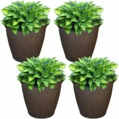 Sunnydaze Decor Sunnydaze Indoor/Outdoor Patio, Garden, or Porch Weather-Resistant Double-Walled Anjelica Flower Pot Planter - 16" - Rust Finish - 4pk -Cheap Planters Store unnamed file 4012