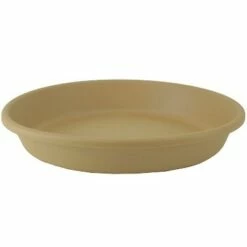 The HC Companies HC Companies Classic 24 Inch Round Flower Pot Plant Saucer, Sandstone (2 Pack)
