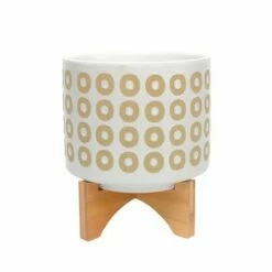 Sagebrook Home Circles Ceramic Planter with Stand White -Cheap Planters Store unnamed file 4025