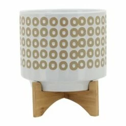 Sagebrook Home Circles Ceramic Planter with Stand White -Cheap Planters Store unnamed file 4026