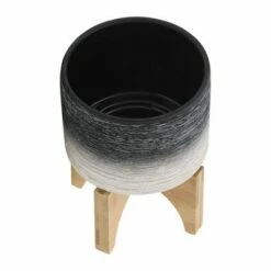 Ceramic Planter on Wooden Stand Gray to White - Sagebrook Home 13 Ceramic Planter on Wooden Stand Gray to White - Sagebrook Home -Cheap Planters Store unnamed file 4049