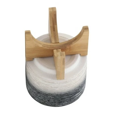 Ceramic Planter on Wooden Stand Gray to White - Sagebrook Home 6 Ceramic Planter on Wooden Stand Gray to White - Sagebrook Home - Image 4