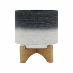 Ceramic Planter on Wooden Stand Gray to White - Sagebrook Home 18 Ceramic Planter on Wooden Stand Gray to White - Sagebrook Home -Cheap Planters Store unnamed file 4054