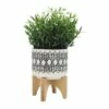 Sagebrook Home Geometric Ceramic Planter on Wooden Stand Gray 2 Sagebrook Home Geometric Ceramic Planter on Wooden Stand Gray -Cheap Planters Store unnamed file 4056
