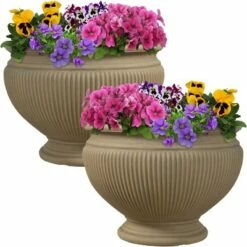 Sunnydaze Decor Sunnydaze Indoor/Outdoor Patio, Garden, or Porch Weather-Resistant Double-Walled Elizabeth Ribbed Urn Flower Pot Planter - 16" - Beige - 2pk 6 Sunnydaze Decor Sunnydaze Indoor/Outdoor Patio, Garden, or Porch Weather-Resistant Double-Walled Elizabeth Ribbed Urn Flower Pot Planter - 16" - Beige - 2pk -Cheap Planters Store unnamed file 4073