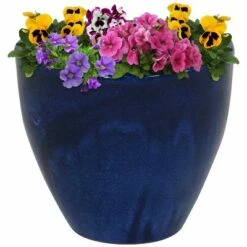 Sunnydaze Decor Sunnydaze Resort Outdoor/Indoor High-Fired Glazed UV and Frost-Resistant Ceramic Flower Pot Planter with Drainage Holes - 13" Diameter - Imperial Blue 11 Sunnydaze Decor Sunnydaze Resort Outdoor/Indoor High-Fired Glazed UV and Frost-Resistant Ceramic Flower Pot Planter with Drainage Holes - 13" Diameter - Imperial Blue -Cheap Planters Store unnamed file 4095