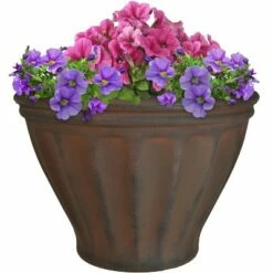 Sunnydaze Decor Sunnydaze Indoor/Outdoor Patio, Garden, or Porch Weather-Resistant Double-Walled Charlotte Flower Pot Planter - 16" - Rust Finish -Cheap Planters Store unnamed file 4106