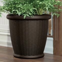 Suncast Willow 22" Diameter Resin Decorative Wicker Patio Planter Pot (4 Pack) -Cheap Planters Store unnamed file 4131