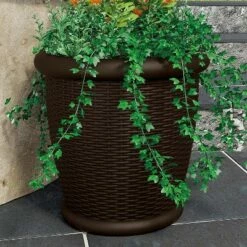 Suncast Willow 22" Diameter Resin Decorative Wicker Patio Planter Pot (4 Pack) -Cheap Planters Store unnamed file 4132