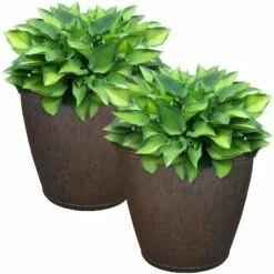Sunnydaze Decor Sunnydaze Indoor/Outdoor Patio, Garden, or Porch Weather-Resistant Double-Walled Anjelica Flower Pot Planter - 16" - Rust Finish - 2pk -Cheap Planters Store unnamed file 4135