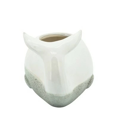 5" Ceramic Whale Planter - Sagebrook Home Green 5 5" Ceramic Whale Planter - Sagebrook Home Green - Image 3