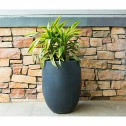 Rosemead Home & Garden, Inc. 21.7" Kante Lightweight Outdoor Tall Concrete Planter Charcoal Black - Rosemead Home & Garden, Inc. -Cheap Planters Store unnamed file 4148