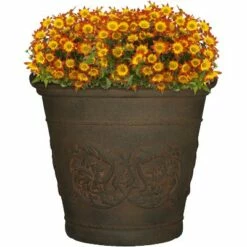 Sunnydaze Decor Sunnydaze Indoor/Outdoor Patio, Garden, or Porch Weather-Resistant Double-Walled Arabella Flower Pot Planter - 20" - Sable Finish -Cheap Planters Store unnamed file 4151