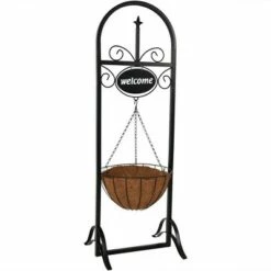 Sunnydaze Decor Sunnydaze Indoor/Outdoor Iron Construction Decorative Welcome Sign and Coco Grass Liner Hanging Basket Planter Stand - 48" H - Black 11 Sunnydaze Decor Sunnydaze Indoor/Outdoor Iron Construction Decorative Welcome Sign and Coco Grass Liner Hanging Basket Planter Stand - 48" H - Black -Cheap Planters Store unnamed file 4178