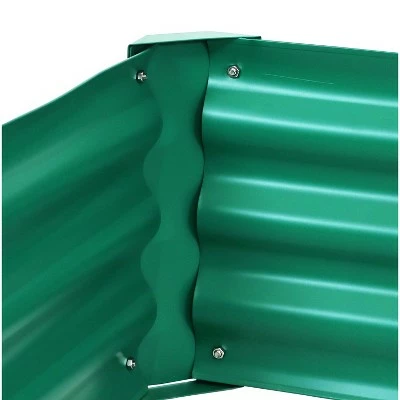 Sunnydaze Decor Sunnydaze Raised Powder-Coated Steel Garden Bed Kit for Plants, Flowers, Herbs, Fruits and Vegetables - 22" Square x 16" Deep - Green 4 Sunnydaze Decor Sunnydaze Raised Powder-Coated Steel Garden Bed Kit for Plants, Flowers, Herbs, Fruits and Vegetables - 22" Square x 16" Deep - Green - Image 2