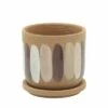 Sagebrook Home Stripes Ceramic Planter with Saucer Tan -Cheap Planters Store unnamed file 4181