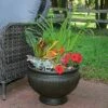 Sunnydaze Decor Sunnydaze Indoor/Outdoor Patio, Garden, or Porch Weather-Resistant Double-Walled Elizabeth Ribbed Urn Flower Pot Planter - 16" - Rust Finish -Cheap Planters Store unnamed file 4235