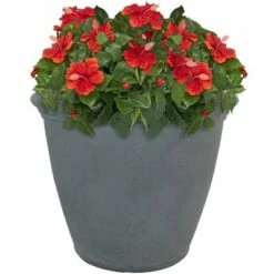 Sunnydaze Decor Sunnydaze Indoor/Outdoor Patio, Garden, or Porch Weather-Resistant Double-Walled Anjelica Flower Pot Planter - 20" - Sable Finish -Cheap Planters Store unnamed file 4249