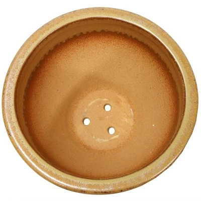 Sunnydaze Decor Sunnydaze Chalet Outdoor/Indoor High-Fired Glazed UV- and Frost-Resistant Ceramic Planter with Drainage Holes - 15" Diameter - Forest Lake Green 6 Sunnydaze Decor Sunnydaze Chalet Outdoor/Indoor High-Fired Glazed UV- and Frost-Resistant Ceramic Planter with Drainage Holes - 15" Diameter - Forest Lake Green - Image 4