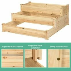 Costway 3 Tier Wooden Raised Vegetable Garden Bed Elevated Planter Kit Outdoor Gardening -Cheap Planters Store unnamed file 428