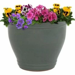 Sunnydaze Decor Sunnydaze Studio High-Fired Glazed UV- and Frost-Resistant Outdoor/Indoor Ceramic Flower Pot with Drainage Holes - 15" - Gray -Cheap Planters Store unnamed file 4286