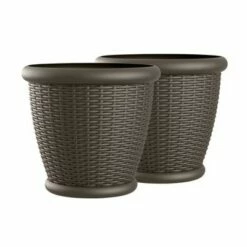Willow Resin Wicker Decorative Planter - 2 Pack - Suncast -Cheap Planters Store unnamed file 4291
