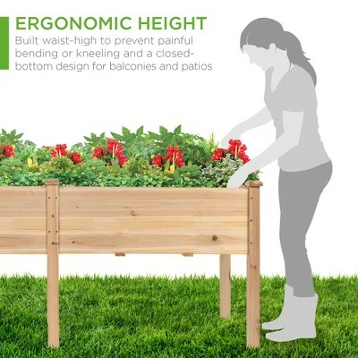 Best Choice Products 72x24x30in Raised Garden Bed, Elevated Wood Planter Box Stand for Backyard, Patio w/ Divider Panel 6 Best Choice Products 72x24x30in Raised Garden Bed, Elevated Wood Planter Box Stand for Backyard, Patio w/ Divider Panel - Image 4
