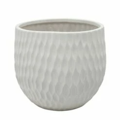 Sagebrook Home Set of 3 Ceramic Planters Matte White