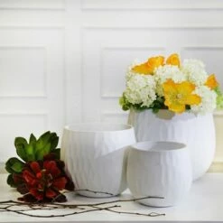 Sagebrook Home Set of 3 Ceramic Planters Matte White -Cheap Planters Store unnamed file 4349