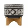 7" Diamond Planter on Stand - Sagebrook Home Ivory/black