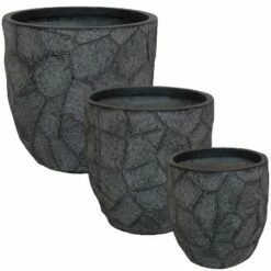 3pc Homestead Fiber Clay Planter Set - 12", 15", and 17" - Dark Gray - Sunnydaze Decor 9 3pc Homestead Fiber Clay Planter Set - 12", 15", and 17" - Dark Gray - Sunnydaze Decor -Cheap Planters Store unnamed file 4405