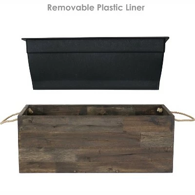 Sunnydaze Decor Sunnydaze Rectangle Decorative Indoor/Outdoor Flower and Succulent Planter Box with Handles - 20.75" W x 8.25" D x 7.75" H - Acacia Wood 6 Sunnydaze Decor Sunnydaze Rectangle Decorative Indoor/Outdoor Flower and Succulent Planter Box with Handles - 20.75" W x 8.25" D x 7.75" H - Acacia Wood - Image 5