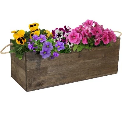 Sunnydaze Decor Sunnydaze Rectangle Decorative Indoor/Outdoor Flower and Succulent Planter Box with Handles - 20.75" W x 8.25" D x 7.75" H - Acacia Wood 7 Sunnydaze Decor Sunnydaze Rectangle Decorative Indoor/Outdoor Flower and Succulent Planter Box with Handles - 20.75" W x 8.25" D x 7.75" H - Acacia Wood - Image 6