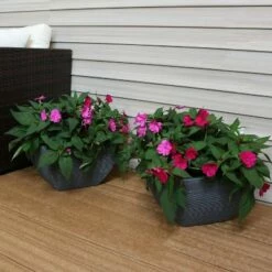 14" Residency Fiber Clay Planter - Set of 2 - Sunnydaze Decor